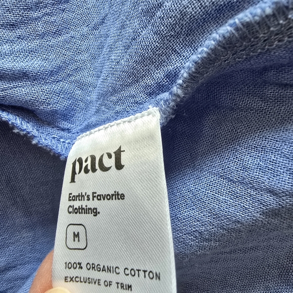 NWT Pact Coastal Double Gauze Wrap Skirt Blue M - Picture 5 of 5